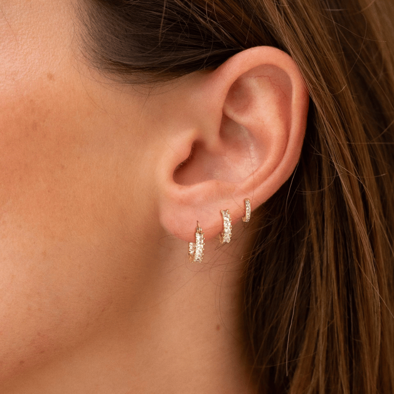 Sparkling Zirconia Chunky Hoop Earrings