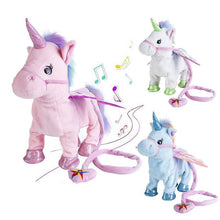 Load image into Gallery viewer, WALKING & SINGING UNICORN PLUSH TOY