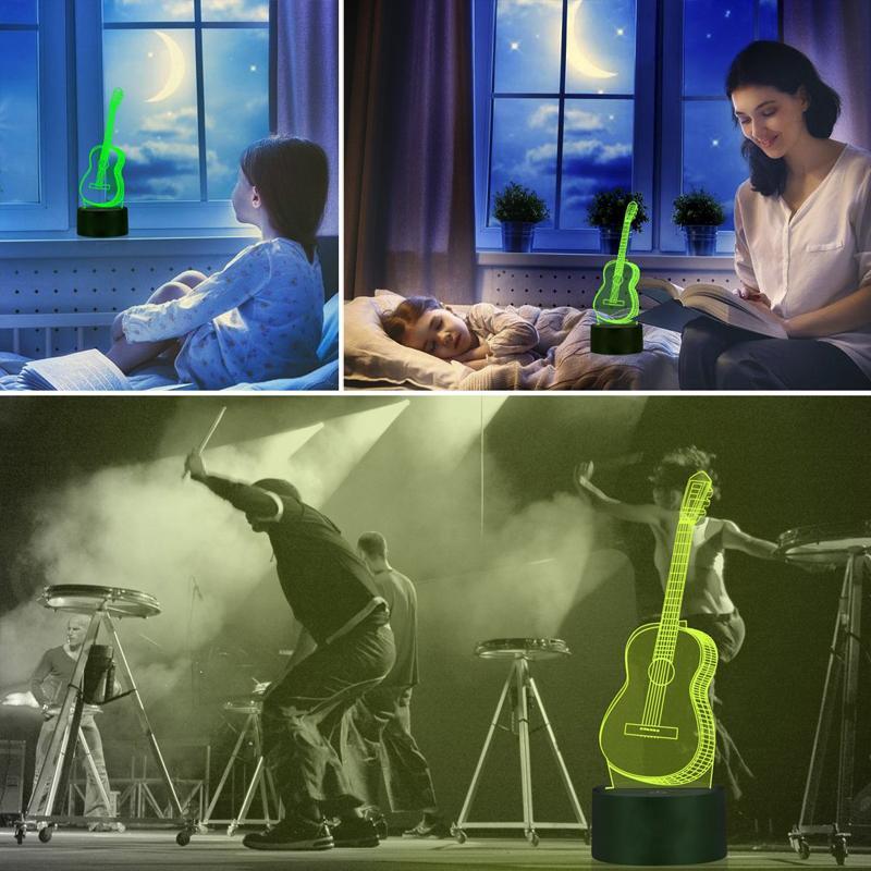 3D guitar lamp 7 Color Changing Night Light