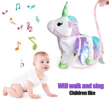 Load image into Gallery viewer, WALKING & SINGING UNICORN PLUSH TOY