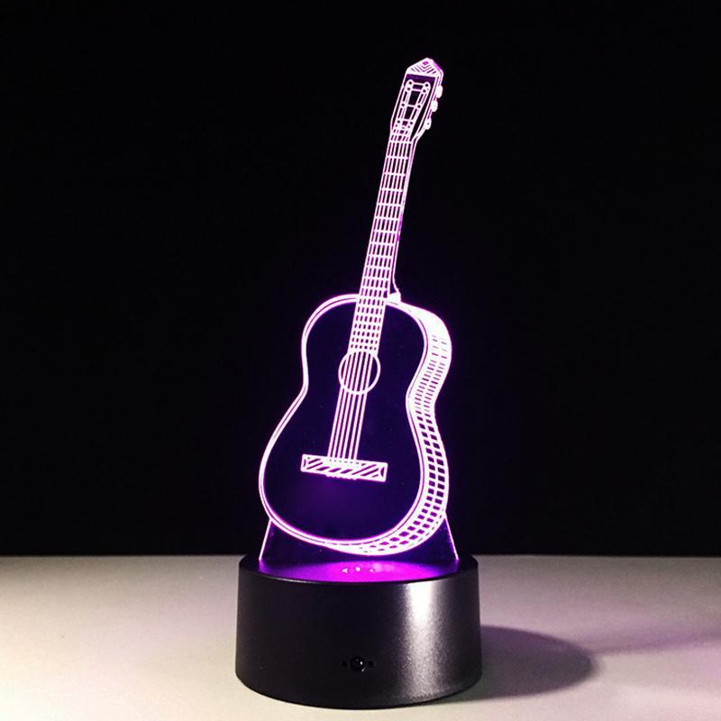 3D guitar lamp 7 Color Changing Night Light
