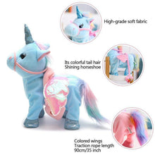 Load image into Gallery viewer, WALKING & SINGING UNICORN PLUSH TOY