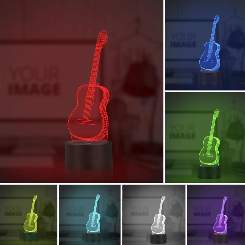 3D guitar lamp 7 Color Changing Night Light