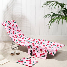 Load image into Gallery viewer, Sun Lounger Towel with Pockets Storage in a Bag
