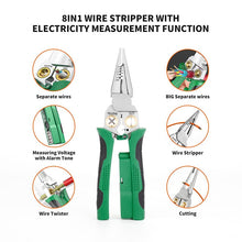 Load image into Gallery viewer, 8-in-1 Heavy Duty Wire Stripper Pliers with Voltage Test