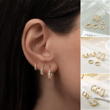 Load image into Gallery viewer, Sparkling Zirconia Chunky Hoop Earrings