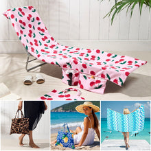 Load image into Gallery viewer, Sun Lounger Towel with Pockets Storage in a Bag