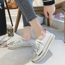 Load image into Gallery viewer, DIAMOND SILVER LEATHER SNEAKERS