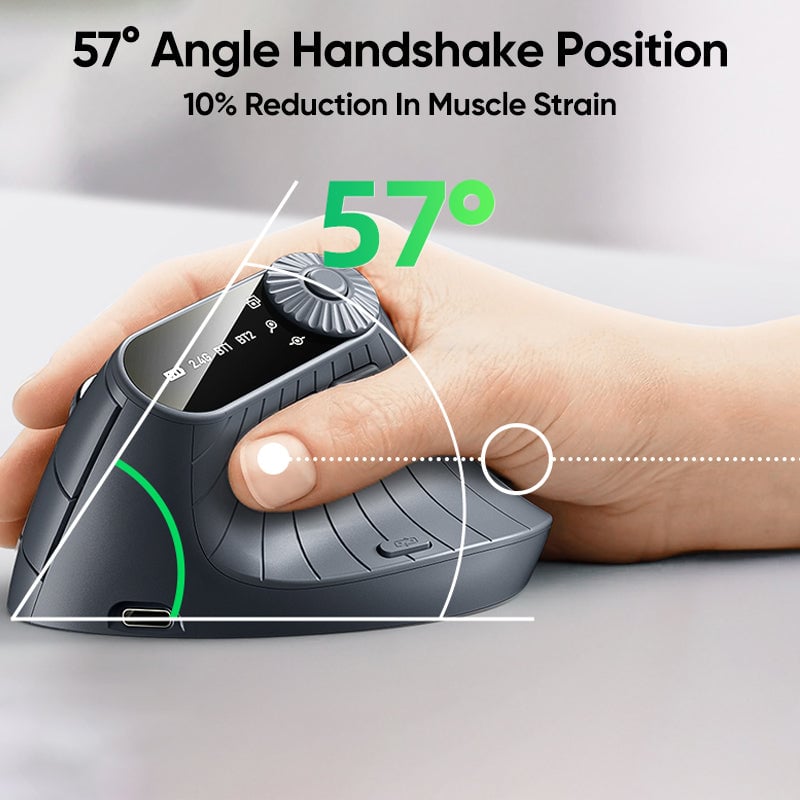 Ergonomic Triple-Connect Wireless Mouse