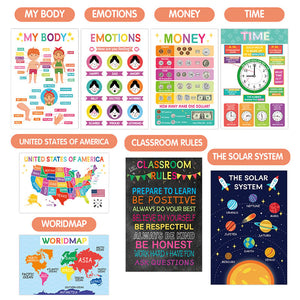 Colorful Educational Posters（16 PCS/SET ）