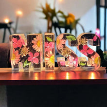 Load image into Gallery viewer, Dried Flower Letters Night Light