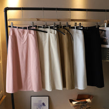 Load image into Gallery viewer, Solid Color A-Line Half-Body Skirt