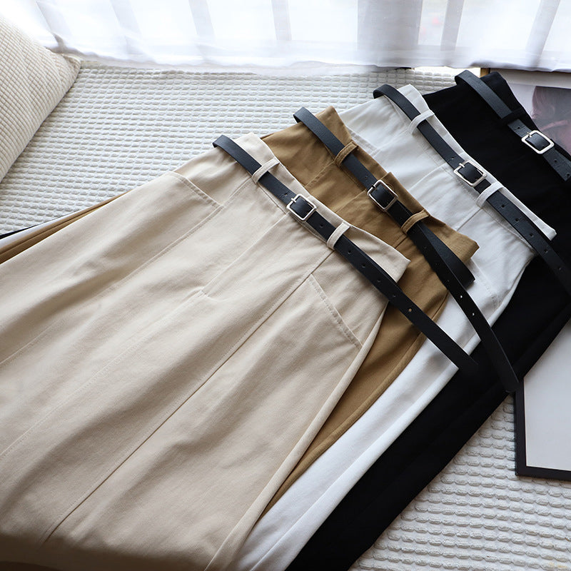 Solid Color A-Line Half-Body Skirt