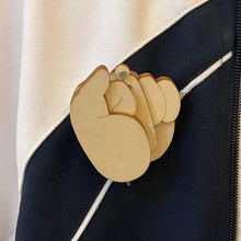 Load image into Gallery viewer, Funny Wooden Finger Brooch