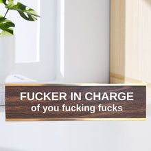Load image into Gallery viewer, Engraved Desk Sign With Gold Stand