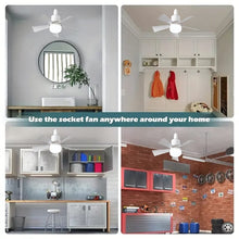 Load image into Gallery viewer, Bright Cool Ceiling Socket Fan &amp; Light with Remote Control