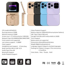 Load image into Gallery viewer, 2024 New Mini Flip Mobile Phone 2 SIM Card Small Display Foldable Cell Phone