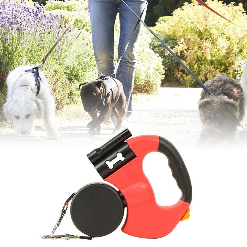 Pet automatic double leash