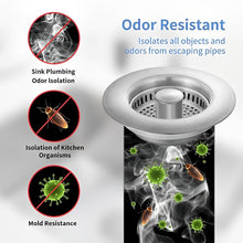 Load image into Gallery viewer, Upgraded 3-in-1 Kitchen Sink Drain Strainer