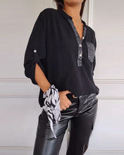 Load image into Gallery viewer, Sequin patchwork loose casual top