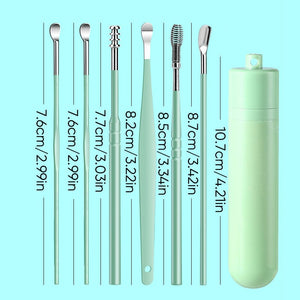 6 Counts Set Stainless Steel Spiral Ear Massage Cleaning Tool
