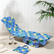 Load image into Gallery viewer, Sun Lounger Towel with Pockets Storage in a Bag