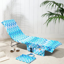 Load image into Gallery viewer, Sun Lounger Towel with Pockets Storage in a Bag