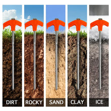 Load image into Gallery viewer, 8&quot; Screw in Tent Stakes - Ground Anchors Screw in