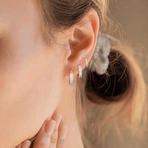 Sparkling Zirconia Chunky Hoop Earrings