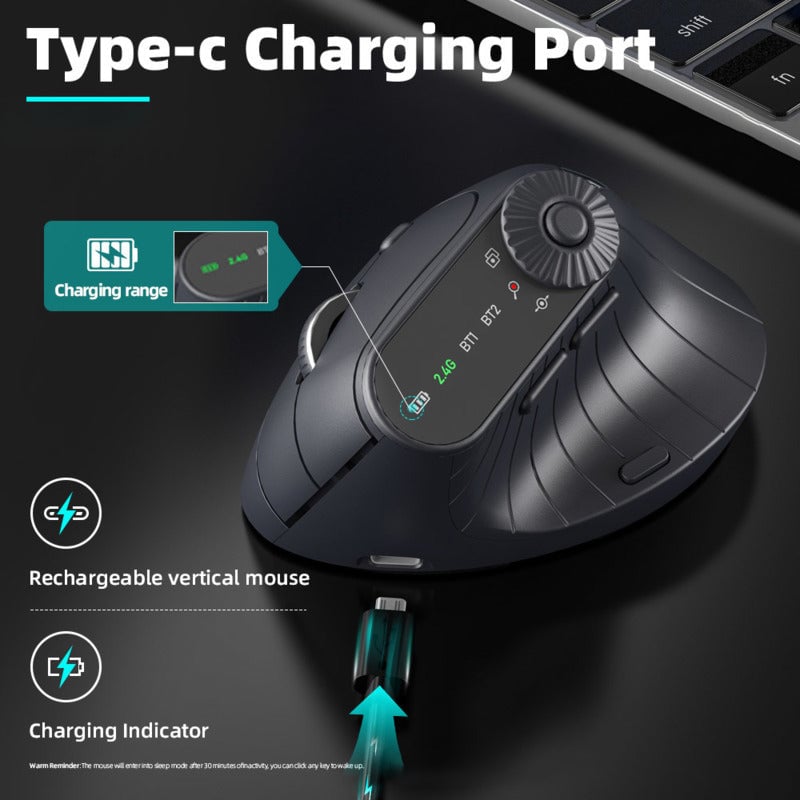 Ergonomic Triple-Connect Wireless Mouse