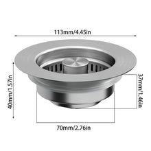 Load image into Gallery viewer, Upgraded 3-in-1 Kitchen Sink Drain Strainer