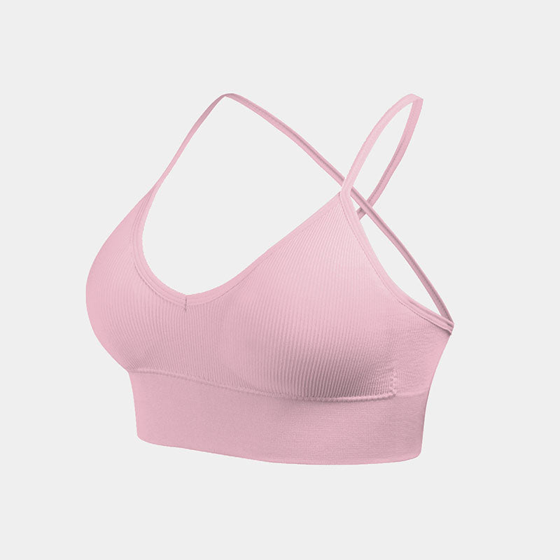 Knitted Cross Backless Bra