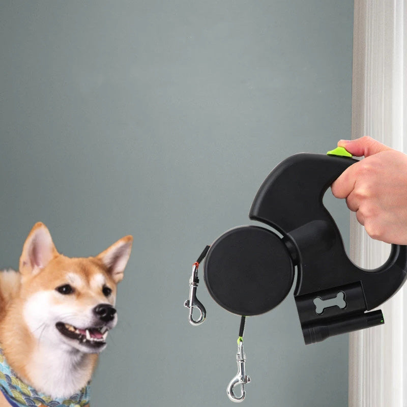 Pet automatic double leash