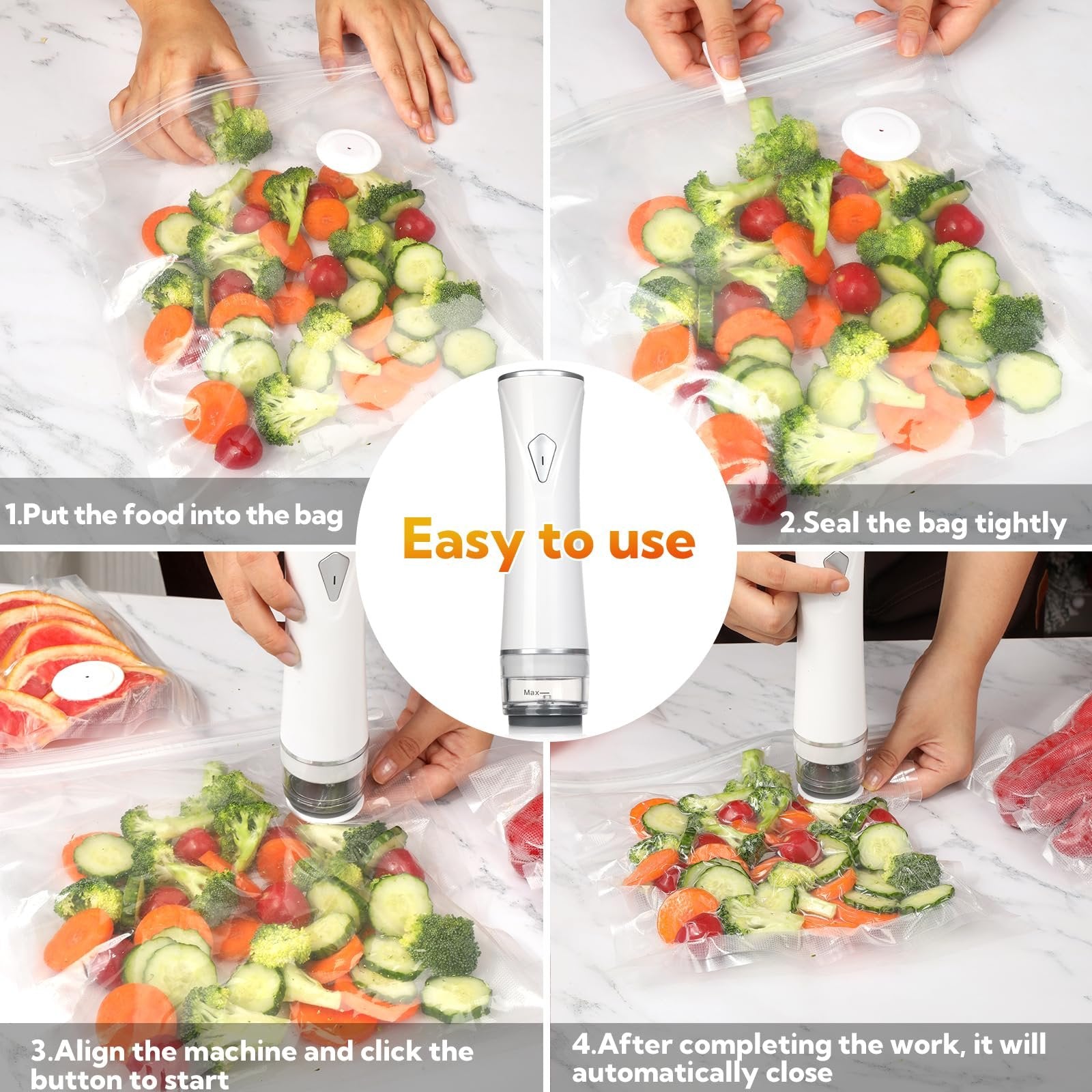 Sakerplus Vacuum Sealer with Reusable Bags