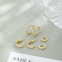 Load image into Gallery viewer, Sparkling Zirconia Chunky Hoop Earrings