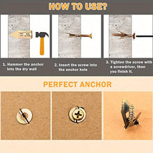 Load image into Gallery viewer, Drywall Expansion Anchors + High Strength Zinc Screws Kit (Pack of 100)