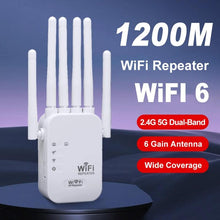 Load image into Gallery viewer, Upgraded 6-Antenna WiFi Extender 1200Mbps