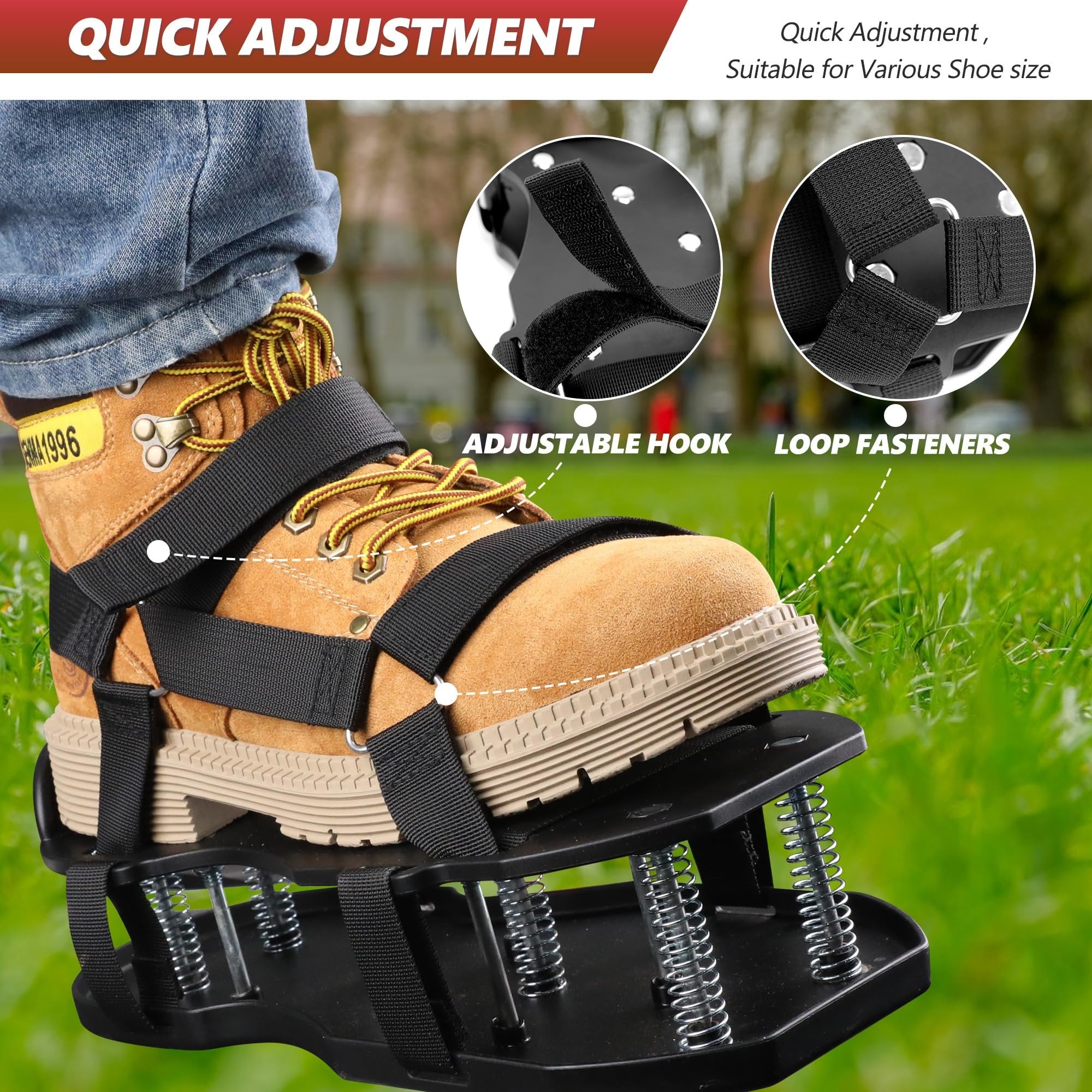 Lawn Aerator Shoes for Grass Automatic Dirt and Leaf Clean Design