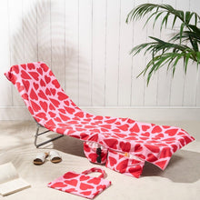 Load image into Gallery viewer, Sun Lounger Towel with Pockets Storage in a Bag