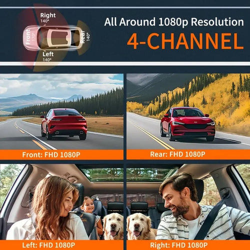 Four-record monitoring driving recorder