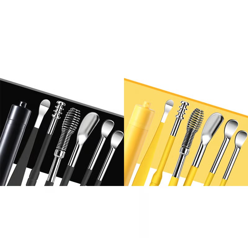 6 Counts Set Stainless Steel Spiral Ear Massage Cleaning Tool