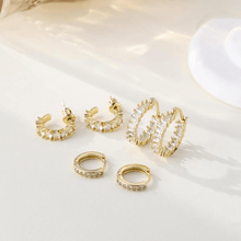 Load image into Gallery viewer, Sparkling Zirconia Chunky Hoop Earrings