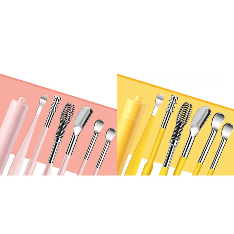 6 Counts Set Stainless Steel Spiral Ear Massage Cleaning Tool
