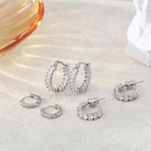 Load image into Gallery viewer, Sparkling Zirconia Chunky Hoop Earrings
