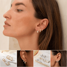 Load image into Gallery viewer, Sparkling Zirconia Chunky Hoop Earrings