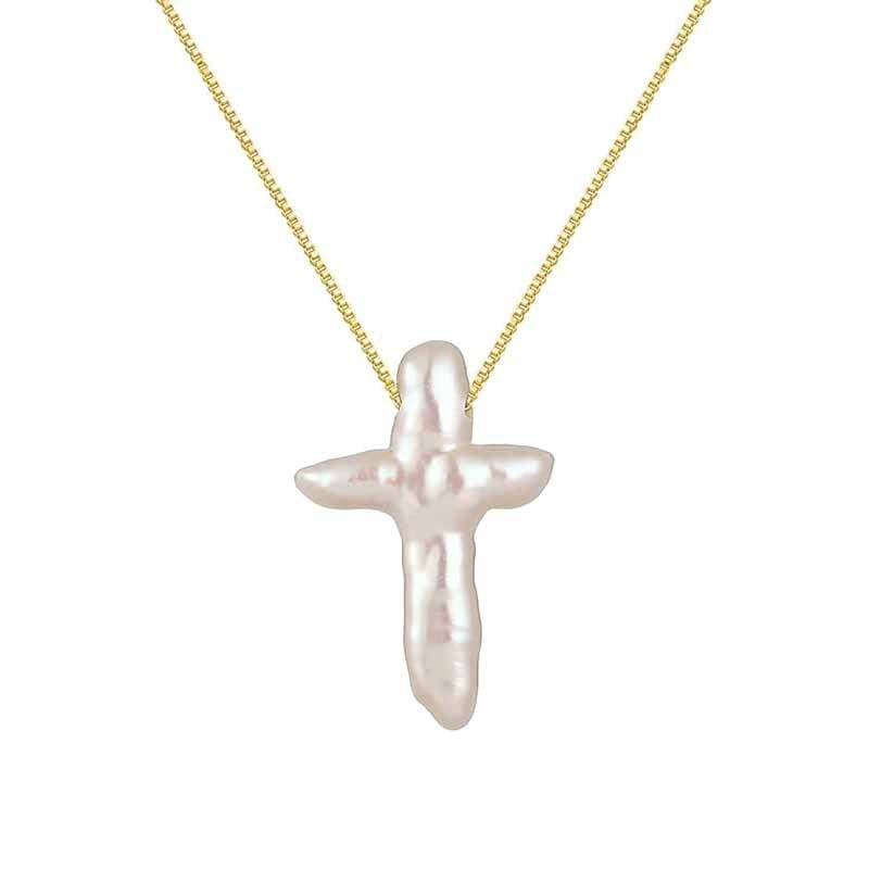 Cross Pearl Necklace