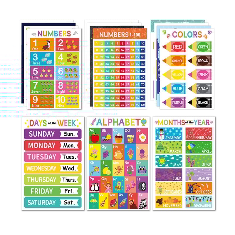 Colorful Educational Posters（16 PCS/SET ）