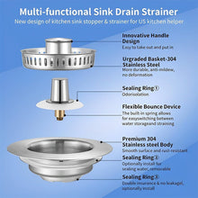 Load image into Gallery viewer, Upgraded 3-in-1 Kitchen Sink Drain Strainer