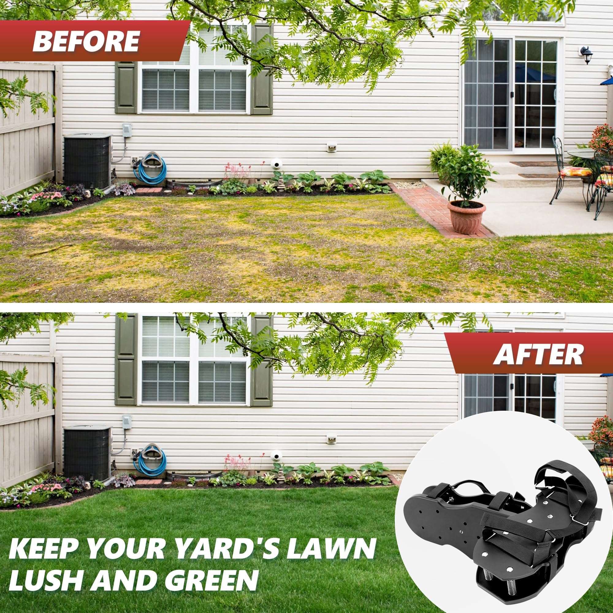 Lawn Aerator Shoes for Grass Automatic Dirt and Leaf Clean Design