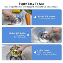 Load image into Gallery viewer, Upgraded 3-in-1 Kitchen Sink Drain Strainer